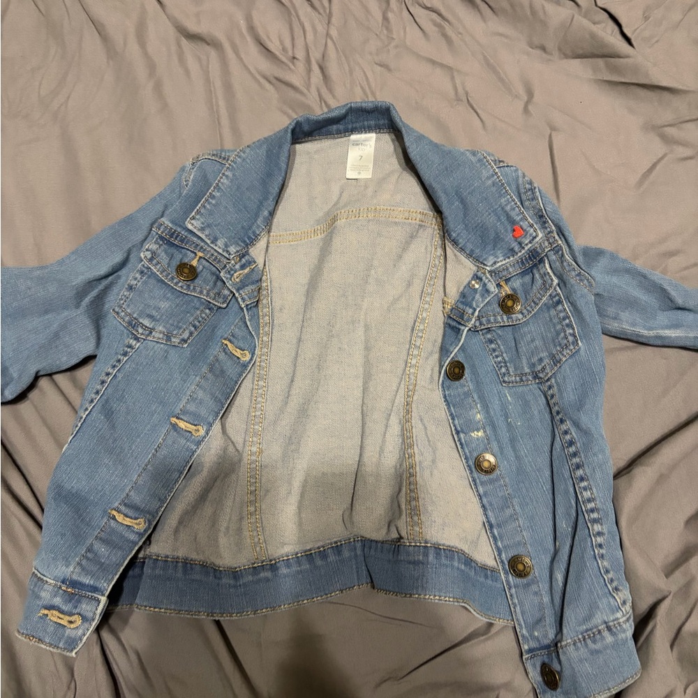 Carter's Light Blue Denim Jacket with Gold Buttons